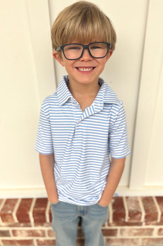 The Light Blue Striped Polo