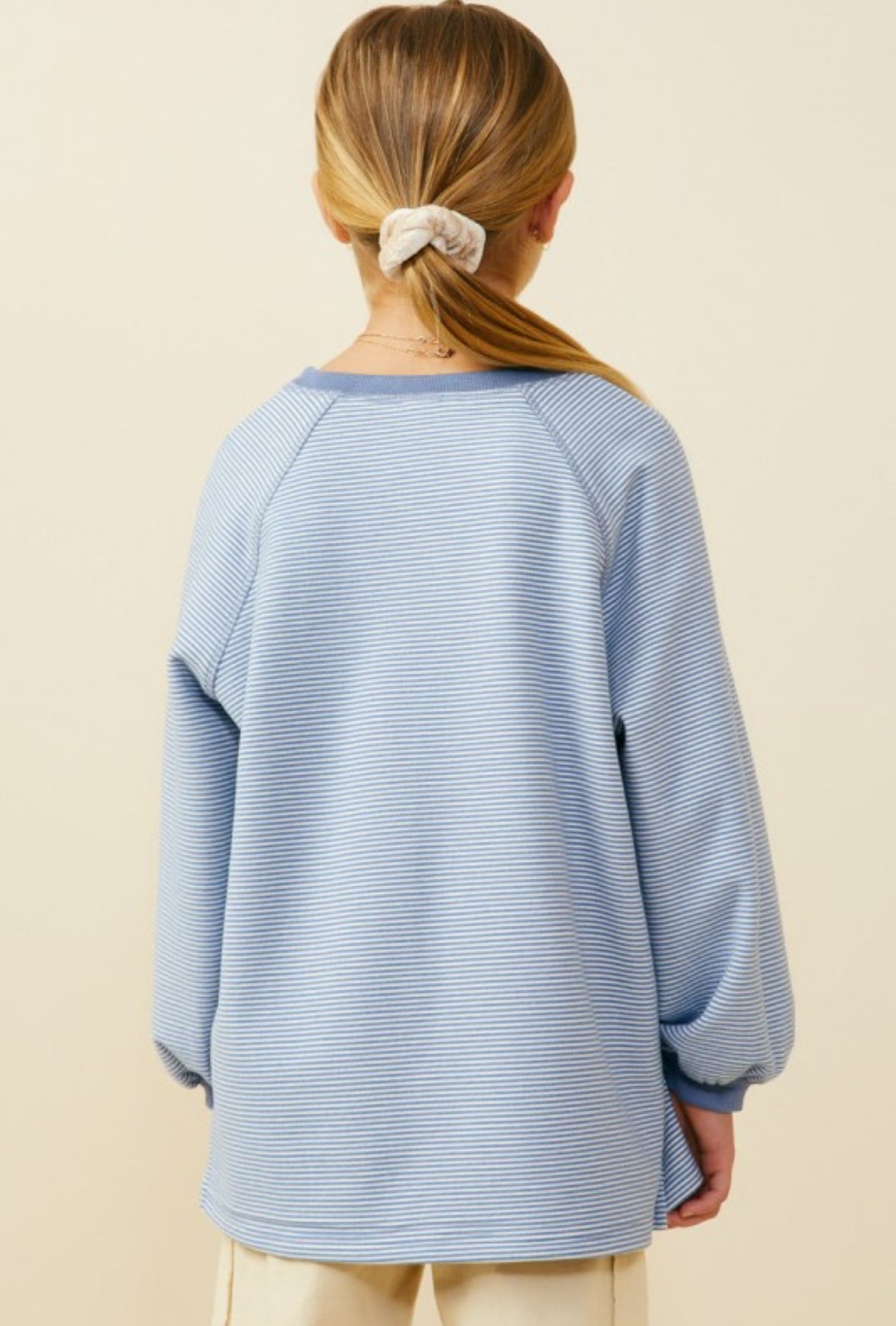Tween Blue Striped Top
