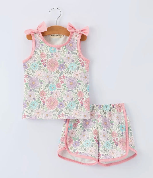 Girls Floral Short Set