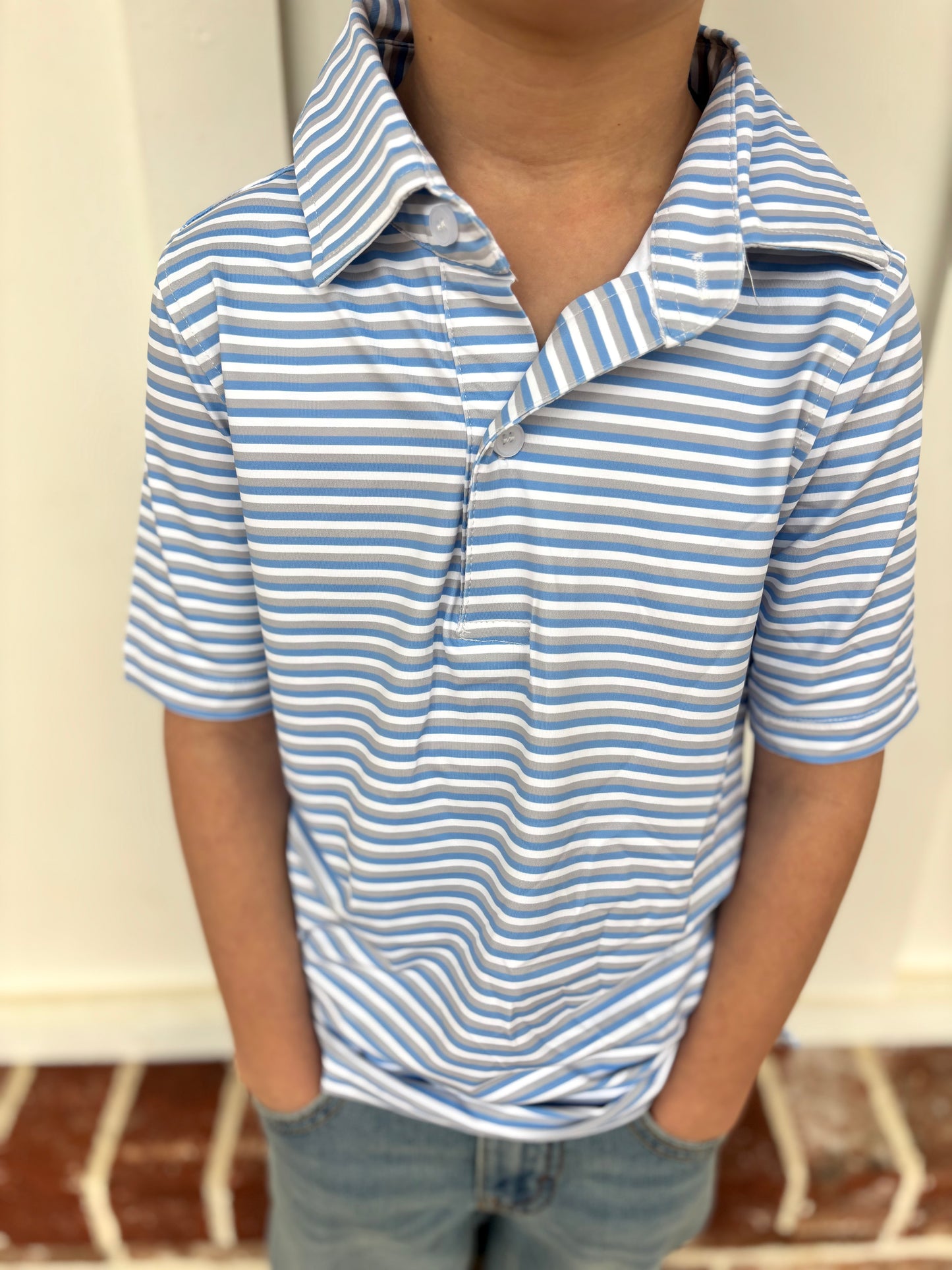 The Light Blue Striped Polo